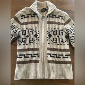 Vtg Pendleton Westerly Virgin Wool Cardigan BIG LEBOWSKI Dude Sweater Small
